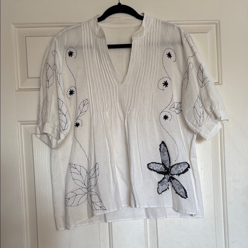 Embroidered White Blouse